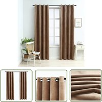 Abcrital - The Living Store Verdunkelungsvorhänge mit Ösen 2 Stk. Samt Beige 140x225 cm - Verdunklungsvorhänge - Samtvorhänge - Beige Vorhänge von ABCRITAL