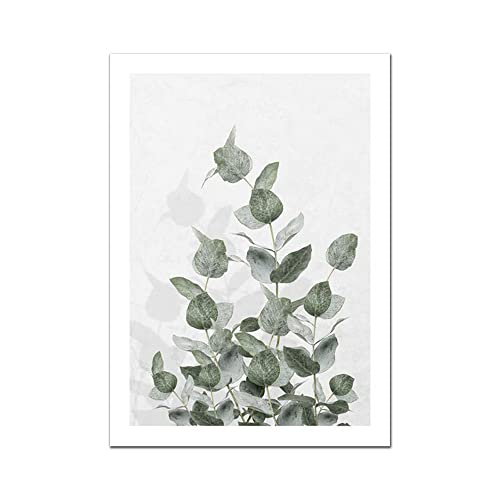 ABCWARRT Grüne Pflanze Malerei Blume Pfingstrose Poster Wandkunst Leinwand Bild Nordic Eukalyptus Poster Für Wohnzimmer Schlafzimmer Wohnkultur (20 * 30cm Kein Rahmen,5) von ABCWARRT