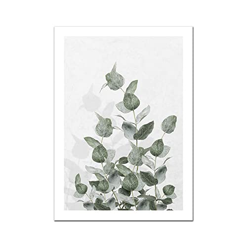 ABCWARRT Grüne Pflanze Malerei Blume Pfingstrose Poster Wandkunst Leinwand Bild Nordic Eukalyptus Poster Für Wohnzimmer Schlafzimmer Wohnkultur (50 * 70cm Kein Rahmen,5) von ABCWARRT