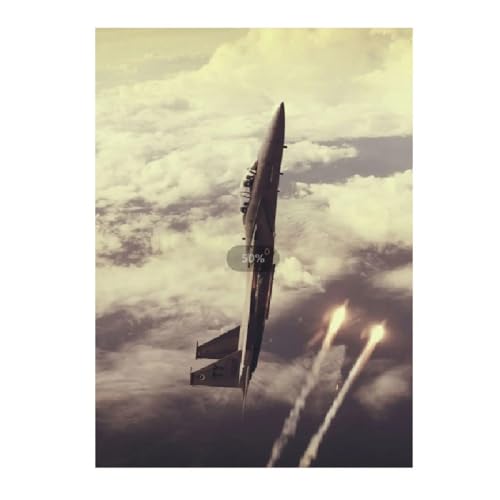 ABCWARRT Moderne Kunst Bilder Militär Kämpfer F22 F35 F18 Poster Flug Landschaft Malerei Wohnzimmer und Studie Dekoration Wandbild (40 * 50cm Kein Rahmen,1) von ABCWARRT