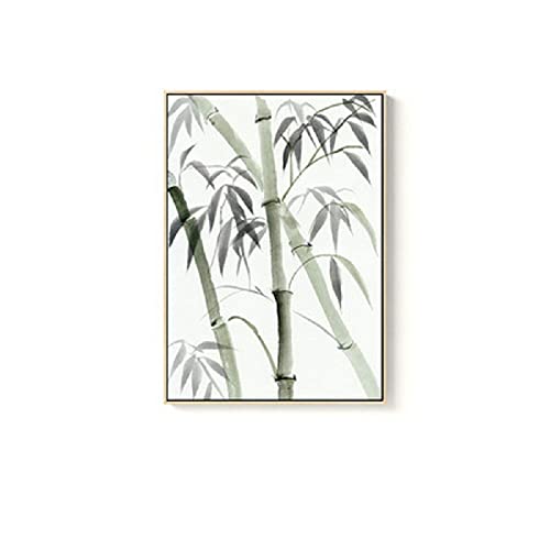 ABCWARRT Moderne Kunst Leinwand Malerei Neue Chinesische Art Bambus Poster Vierfache Bambus Druck Bild Wohnzimmer Veranda Dekoration (40 * 60cm Kein Rahmen,1) von ABCWARRT