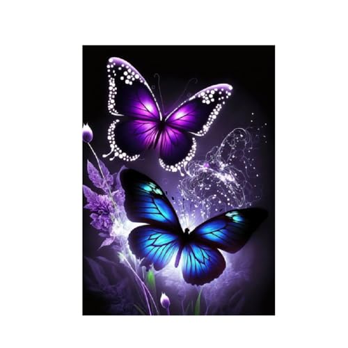 Moderne abstrakte Kunst Druck Bilder Bunte Rosa Lila Schmetterling Poster Schmetterling Flügel Leinwand Malerei Wohnzimmer Dekor (50 * 70cm Kein Rahmen,10) von ABCWARRT