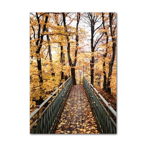 ABCWARRT Nordic Art Canvas Malerei Herbst Landschaft Poster Deciduous Ahornblatt Kürbis Buch Bild Home Wohnzimmer Schlafzimmer Dekoration (50 * 70cm Kein Rahmen,5) von ABCWARRT
