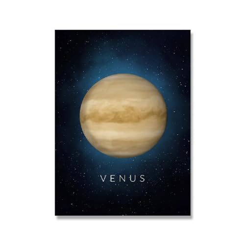 Nordic Art Canvas Malerei Sonnenplanet Poster Venus Saturn Mars Erde Pluto Bild Hotel Wohnzimmer Sofa Wand Dekoration (20 * 30cm Kein Rahmen,1) von ABCWARRT