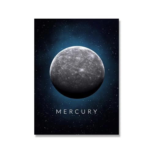 Nordic Art Canvas Malerei Sonnenplanet Poster Venus Saturn Mars Erde Pluto Bild Hotel Wohnzimmer Sofa Wand Dekoration (20 * 30cm Kein Rahmen,8) von ABCWARRT