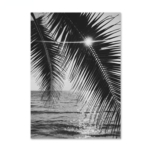 ABCWARRT Nordic Schwarz Weiß Meer Landschaft Kunst Leinwanddruck Malerei Wave Surf Man Poster Wandbild Home Wohnzimmer Dekor (30 * 40cm Kein Rahmen,4) von ABCWARRT