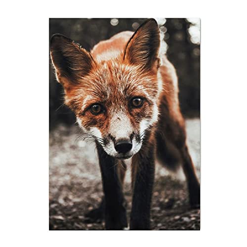 ABCWARRT Nordische Kunst Leinwand Malerei Natürliche Wasserfall Wald Landschaft Poster Berg See Hirsch Fuchs Bild Home Wohnzimmer Dekor Kein Rahmen (40 * 60cm Kein Rahmen,6) von ABCWARRT