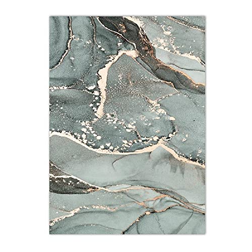 Nordische Leinwand Malerei Wandkunst Druck Grüner Marmor Goldblatt Luxus Abstraktes Poster Wohnzimmer Home Picture Decor Kein Rahmen (40 * 60cm Kein Rahmen,2) von ABCWARRT