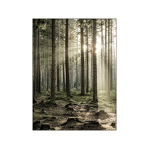 ABCWARRT Zeder Landschaft Kunst Leinwand Malerei Nordic Wald Bild Hirsch Malerei und Eule Holz Poster für Wandkunst Wohnzimmer Dekoration (9,20 * 30cm Kein Rahmen) von ABCWARRT