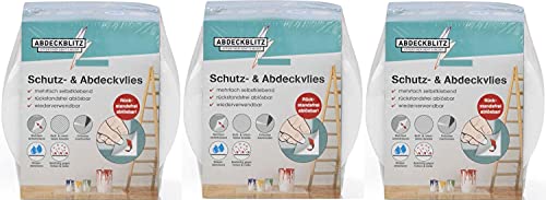 ABDECKBLITZ Schutz- und Abdeckvlies | selbstklebend, reißfest, wasserbeständig | rutschhemmende Oberfläche, rückstandslos ablösbar, wiederverwendbar (0,03 x 50m) von ABDECKBLITZ