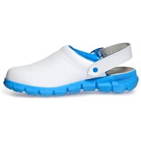 Abeba (37312) Clog ESD-Berufsschuhe Dynamic OB mit Aufdruck weiß/blau 47 von ABEBA