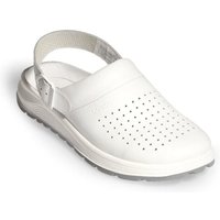 Berufsschuhe Clog 87020 Active Abeba weiß perforiert mit Schnalle Gr. 46 von ABEBA