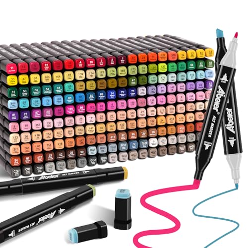 ABEIER 204 Farben Marker Set Filzstifte Set, Alkohol Marker Twin Tip Marker Textmarker Stift Set, Alkoholmarker für Kinder Erwachsene Manga Skizzieren Kalligraphieren, Ausmalen mit Tragetasche ABEIER 204 Farben Marker Set Filzstifte Set, Alkohol Marker Twin Tip Marker Textmarker Stift Set, Alkoholmarker für Kinder Erwachsene Manga Skizzieren Kalligraphieren, Ausmalen mit Tragetasche von ABEIER