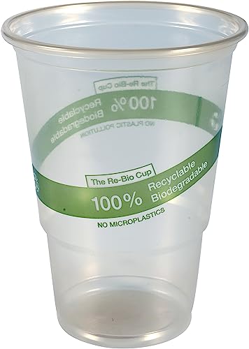 ABENA Gastro-Line Re-Bio Trinkbecher, 100% biologisch abbaubar in nur einem Jahr im Freien, Einweg-Kunststoffbecher, die besser für die Umwelt sind als Alternativen - klares PP, 50 cl (50 Stück) von ABENA