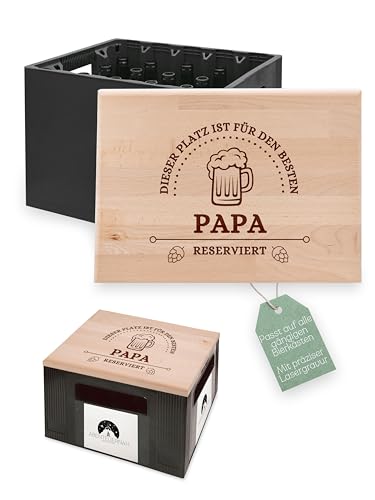 ABENTEUERNAH Bierkastensitz Ruhestand Geschenk personalisiert, Rentner, Bierkastenhocker zur Rente, Kollegenabschied, Abschiedsgeschenk Bierkastenbank Mann, Junggesellenabschied (Für Papa reserviert) von ABENTEUERNAH