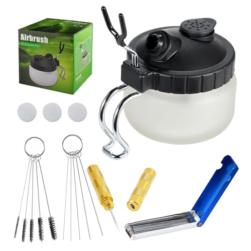 ABEST Airbrush-Reinigungsset 5 Stück Reinigungsnadeln + 5 Stück Nylonbürsten + 1 Stück Reparaturwerkzeug zum Entfernen von Farbe und Schmutz aus der Düse. von ABEST