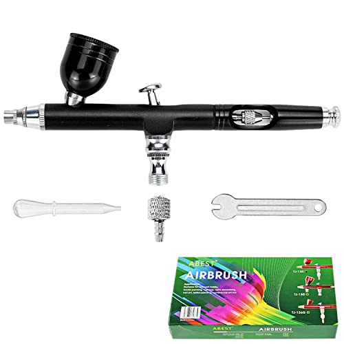 ABEST Neues 0,3 mm Schwerkraft-Spritzpistolen-Kit für Airbrush-Spritzpistolen mit doppelter Wirkung (Schwarz) von ABEST
