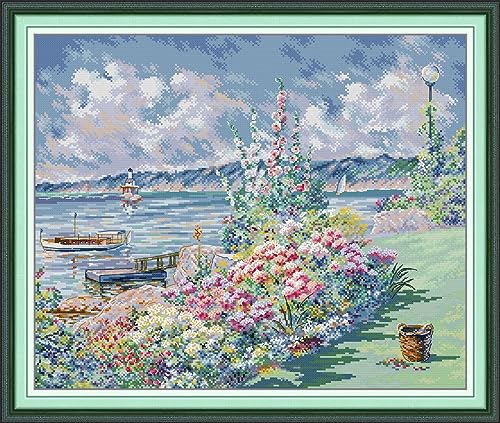 ABEUTY 14ct Kreuzstich Set Vorgedruckt, Blumenküste Kreuzstich Stickpackungen DIY Stickerei Set Gestempelt Erwachsene Anfänger ABEUTY 14ct Kreuzstich Set Vorgedruckt, Blumenküste Kreuzstich Stickpackungen DIY Stickerei Set Gestempelt Erwachsene Anfänger von ABEUTY