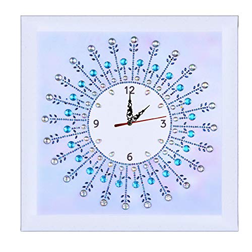 Diamant-Gemälde DIY 5D Special Shape Strass ABEUTY Red Mandala Floral Blumen Teil-Bohrer Kristall Diamant Kunst Kits Clock von ABEUTY