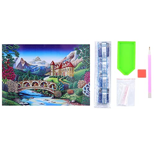 Diamond Painting Full Set, ABEUTY DIY 5D Diamant Painting Schloss Brücke Baum Gras Landschaft Diamant Malerei Malen nach Zahlen Kreuzstich Crystal Diamond Art Kits von ABEUTY