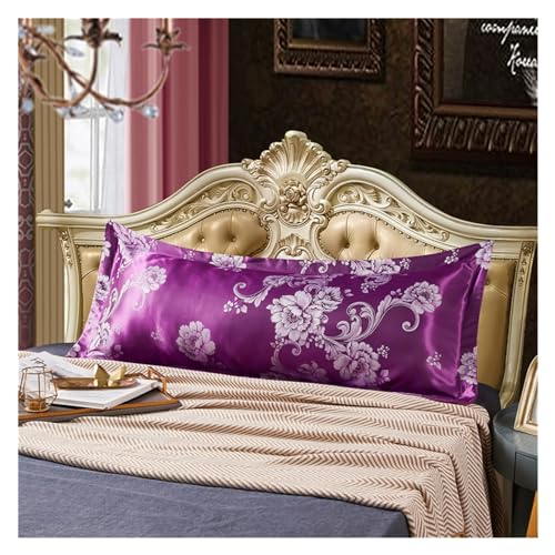 Silk Pillowcase Kissenbezug, 1,2 / 1,5 / 1,8 m lang, Jacquard-Satin, luxuriöser europäischer Retro-Kissenbezug, für Hochzeit oder Paar, lang (16,48 x 180 cm) von ABFJHFK