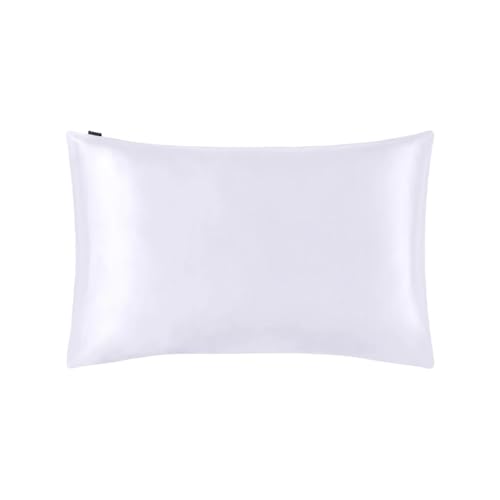 Silk Pillowcase Kissenbezug, Seide, luxuriös, weiß, 50 x 70 cm, King Queen lang, 1 Stück (weiß, 40 x 90 cm) von ABFJHFK