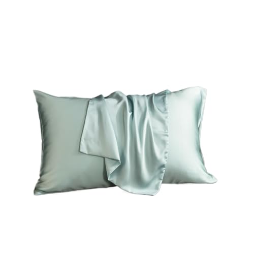 Silk Pillowcase Kissenbezug aus Seide, einfarbig, 70 x 70 cm, Schlafsofa (Himmelblau, 70 x 70 cm, 1 Stück) von ABFJHFK
