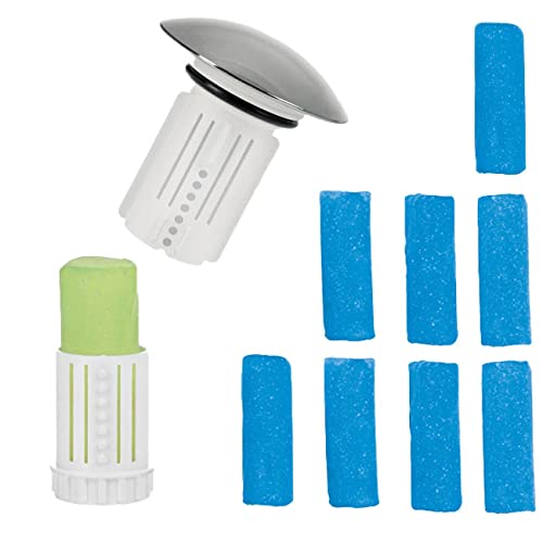Abfuss Fee Verschlussstopfen + Duftsteine Meeresbrise (1x Apfel-Zitrone + 8X Meeresbrise) von ABFLUSS-FEE