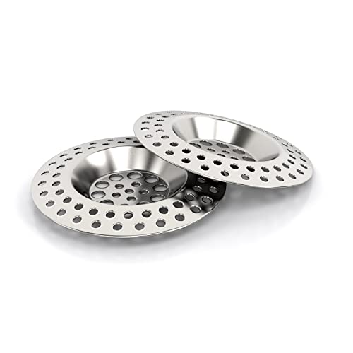 ABFLUSSHELD 2er Set Abflusssieb Edelstahl - Deluxe Waschbecken Sieb - Flexibles Haarsieb Dusche - Abflussieb Küche & Dusche - Premium Sink Strainer - Abfluss Sieb Waschbecken (Silber) von ABFLUSSHELD