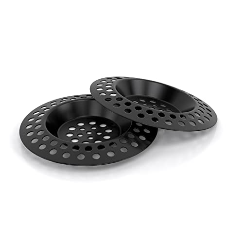 ABFLUSSHELD 2er Set Abflusssieb Edelstahl - Deluxe Waschbecken Sieb - Flexibles Haarsieb Dusche - Abflussieb Küche & Dusche - Premium Sink Strainer - Abfluss Sieb Waschbecken (Schwarz) von ABFLUSSHELD