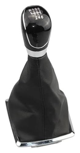 ABHBVGZFZT Auto Schalthebel Kompatibel mit Ford Kompatibel mit Focus 2 MK2 2005-2008 5 6 Geschwindigkeit Schaltknauf Hebel Handball Gamasche Boot Leder Abdeckung(Black,6 Speed) von ABHBVGZFZT