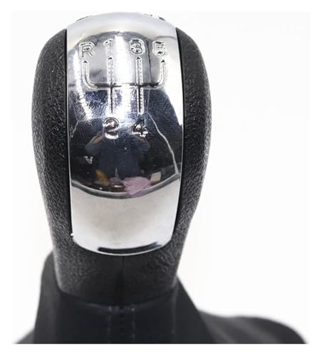 ABHBVGZFZT Auto Schalthebel Kompatibel mit Skoda Kompatibel mit Octavia 2 A5 A6 2004-2013 Auto Schaltknauf Chrom Leder Hebel Gaitor(D) von ABHBVGZFZT