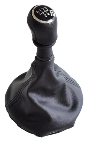 ABHBVGZFZT Auto Schalthebel Kompatibel mit VW Kompatibel mit Transporter T5 .1 T6 Gp 2003-2007 Schalthebel Schaltknauf Leder Gamasche Boot Cover Auto 5 6 Geschwindigkeit(5 Speed-black) von ABHBVGZFZT