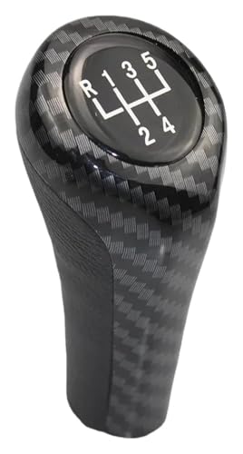 Auto Schalthebel 1 3 5 6 Serie E30 E32 E34 E36 E38 E39 E46 E53 E60 E63 E83 Geschwindigkeit Manuelle Auto Getriebe Shift Knob(Carbon Black,5 speed) von ABHBVGZFZT