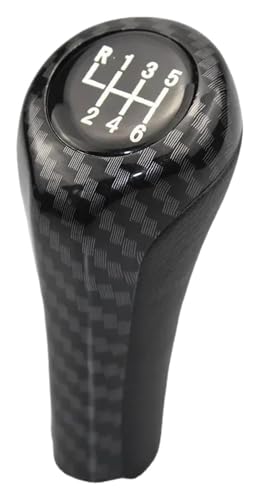 Auto Schalthebel 1 3 5 6 Serie E30 E32 E34 E36 E38 E39 E46 E53 E60 E63 E83 Geschwindigkeit Manuelle Auto Getriebe Shift Knob(Carbon Black,6 speed) von ABHBVGZFZT
