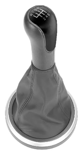Auto Schalthebel Kompatibel mit Ford Kompatibel mit Fusion Kompatibel mit Transit Kompatibel mit Connect 5 6 Gang Schaltgetriebe Auto Schaltknauf Hebel Gaitor Boot Cover Stick(Black 6 Speed) von ABHBVGZFZT