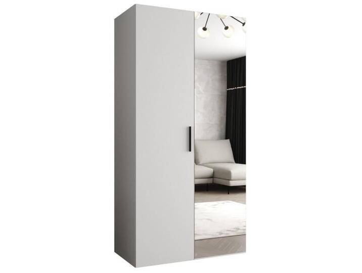 ABIKS MÖBEL Drehtürenschrank BARI 2 Schlafzimmerschrank mit Spiegel Kleiderstange und Regalen Garderobenschrank Kleiderschrank in 5 verschieden Breiten und 4 Farben von ABIKS-MÖBEL
