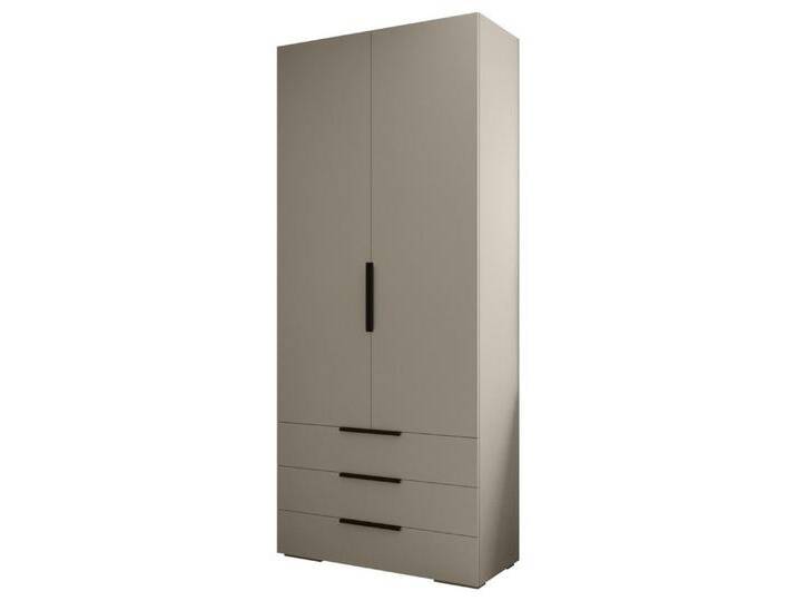 ABIKS MÖBEL Drehtürenschrank INOVA 1 Kleiderschrank 2D3SZ mit Kleiderstange und Regalen, schwarz, Kaschmir / Schwarz von ABIKS-MÖBEL