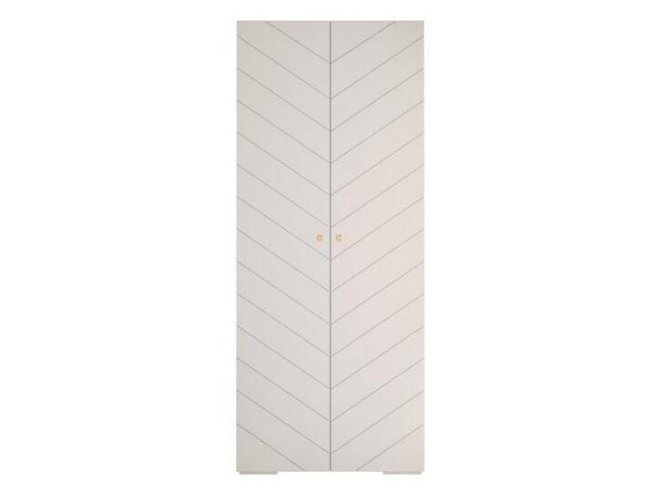 ABIKS MÖBEL Drehtürenschrank MANHATTAN RYFEL 4 Schlafzimmerschrank mit Kleiderstange und Regalen, Mattweiß + goldener Griff von ABIKS-MÖBEL