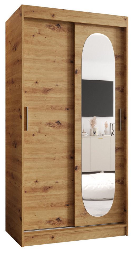 ABIKS MÖBEL Schwebetürenschrank ROYAL Schlafzimmerschrank, mit Spiegel, Kleiderstange und Regalen von ABIKS MÖBEL