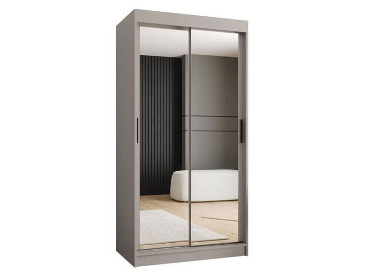 ABIKS MÖBEL Schwebetürenschrank RUBINO T 100 Schlafzimmerschrank mit Schiebetüren Kleiderstange Regale, TOKYO 3 von ABIKS-MÖBEL