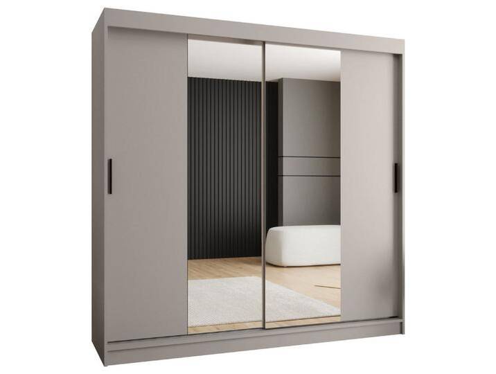 ABIKS MÖBEL Schwebetürenschrank RUBINO T 200 Schlafzimmerschrank mit Schiebetüren Kleiderstange Regale, TOKYO 1 von ABIKS-MÖBEL