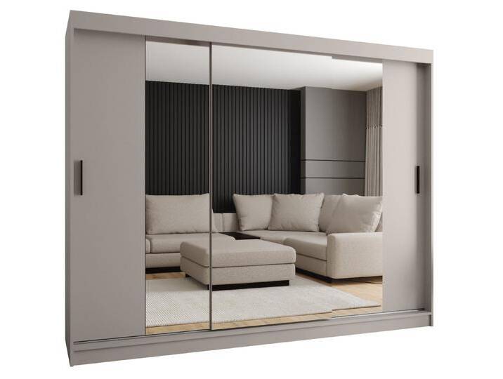 ABIKS MÖBEL Schwebetürenschrank RUBINO T 250 Schlafzimmerschrank mit Schiebetüren Kleiderstange Regale, TOKYO 2 von ABIKS-MÖBEL