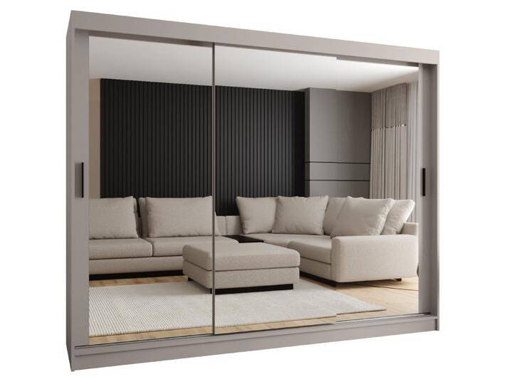 ABIKS MÖBEL Schwebetürenschrank RUBINO T 250 Schlafzimmerschrank mit Schiebetüren Kleiderstange Regale, TOKYO 3 von ABIKS-MÖBEL