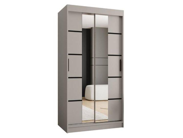 ABIKS MÖBEL Schwebetürenschrank RUBINO V 100 Schlafzimmerschrank mit Schiebetüren Kleiderstange Regale, VERONA 4 von ABIKS-MÖBEL