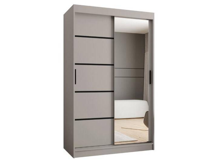 ABIKS MÖBEL Schwebetürenschrank RUBINO V 120 Schlafzimmerschrank mit Schiebetüren Kleiderstange Regale, VERONA 2 von ABIKS-MÖBEL