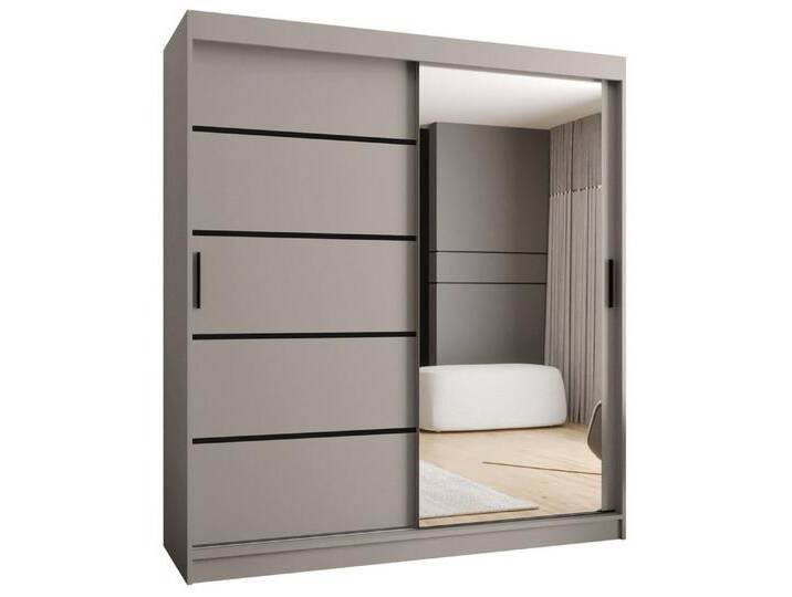 ABIKS MÖBEL Schwebetürenschrank RUBINO V 180 Schlafzimmerschrank mit Schiebetüren Kleiderstange Regale, VERONA 2 von ABIKS-MÖBEL
