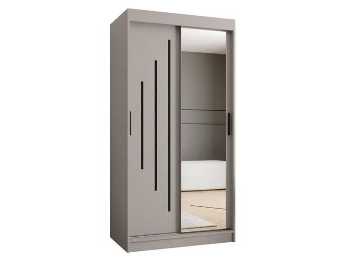 ABIKS MÖBEL Schwebetürenschrank RUBINO Y 100 Schlafzimmerschrank mit Schiebetüren Kleiderstange Regale, YORK 2 von ABIKS-MÖBEL