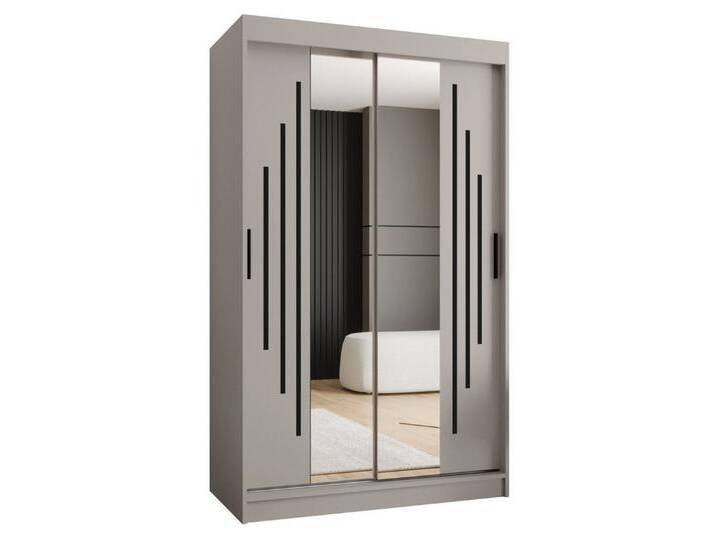 ABIKS MÖBEL Schwebetürenschrank RUBINO Y 120 Schlafzimmerschrank mit Schiebetüren Kleiderstange Regale, YORK 1 von ABIKS-MÖBEL