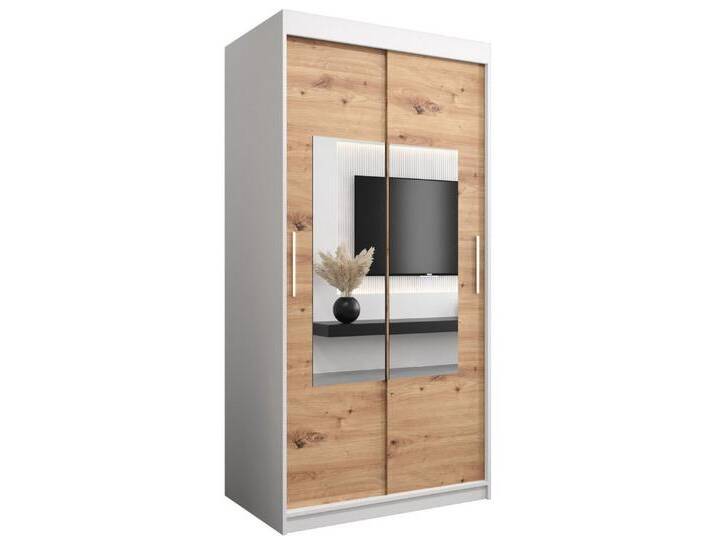 ABIKS MÖBEL Schwebetürenschrank TORINO Schlafzimmerschrank - mit Spiegel, Kleiderstange und Regalen, Weiß / Artisan Eiche ABIKS MÖBEL Schwebetürenschrank TORINO Schlafzimmerschrank - mit Spiegel, Kleiderstange und Regalen, Weiß / Artisan Eiche von ABIKS-MÖBEL